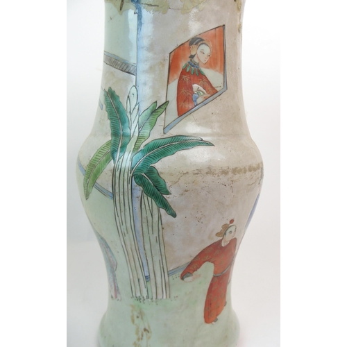 104 - A CANTON BALUSTER VASE