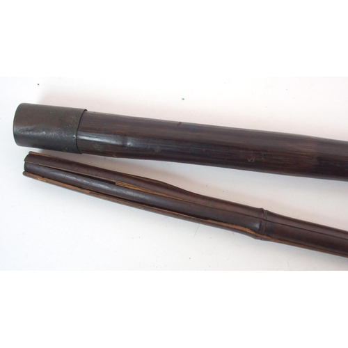 110 - TWO CHINESE BAMBOO OPIUM PIPES