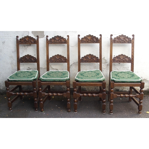 1122 - A SET OF TWELVE NIGEL GRIFFITHS OAK DINING CHAIRS