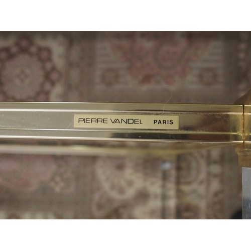 1124 - A PIERRE VANDEL  PARIS BRASS AND BEVELLED GLASS COFFEE TABLE