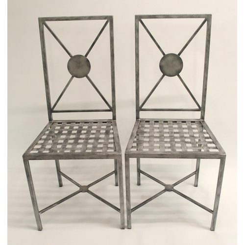 1127 - THREE TOM FAULKNER GREY METAL BAR STOOLS