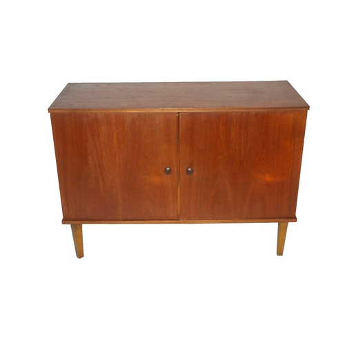 1129 - AN ARNOLD TEAK MID-CENTURY RECORD CABINET