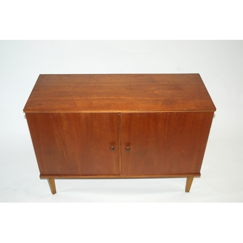 1129 - AN ARNOLD TEAK MID-CENTURY RECORD CABINET