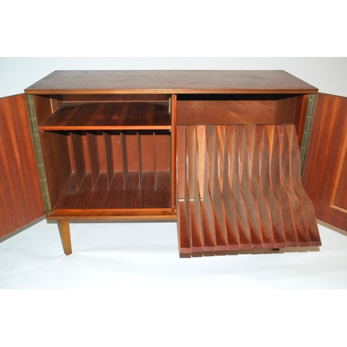 1129 - AN ARNOLD TEAK MID-CENTURY RECORD CABINET