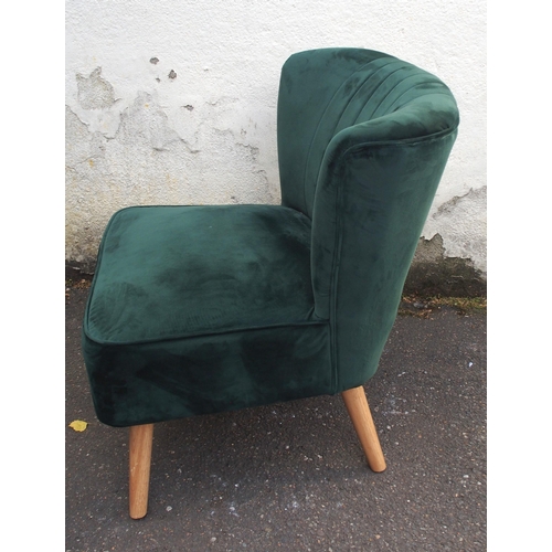 1132 - A PAIR OF CULTURE VULTURE TUVULA GREEN VELVET CHAIRS