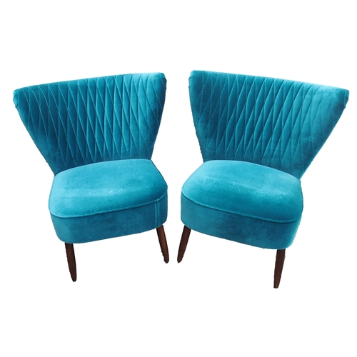 1133 - A PAIR OF CULTURE VULTURE BLUE FAN CHAIRS