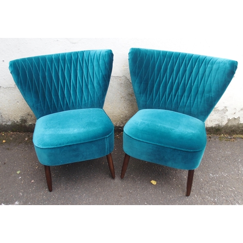 1133 - A PAIR OF CULTURE VULTURE BLUE FAN CHAIRS