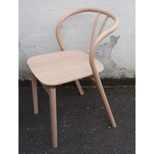 1135 - A SET OF FOUR LIGHT ERCOL BEECH FLOW CHAIRS