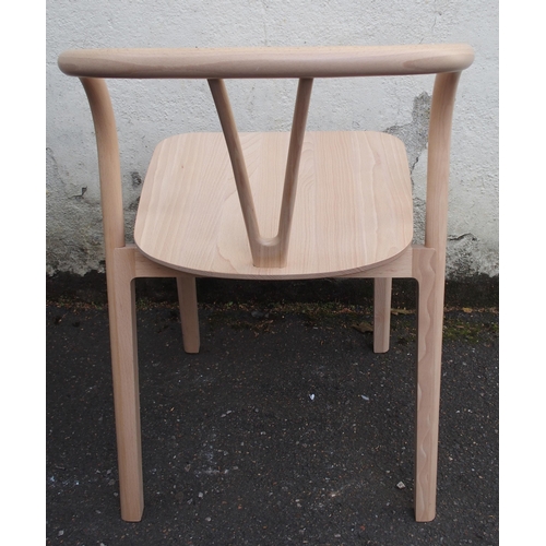 1135 - A SET OF FOUR LIGHT ERCOL BEECH FLOW CHAIRS