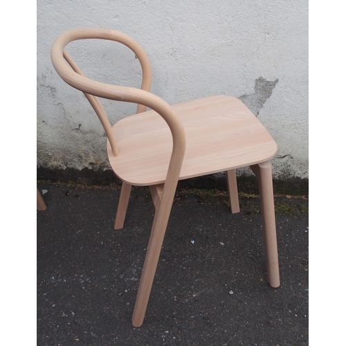 1135 - A SET OF FOUR LIGHT ERCOL BEECH FLOW CHAIRS