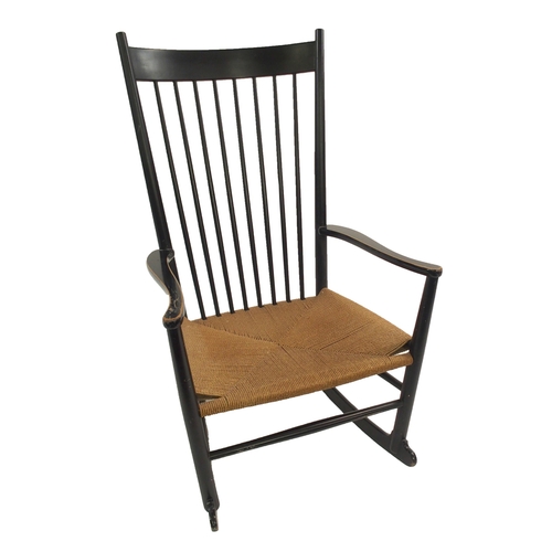 1142 - A HANS WEGNER BLACK ROCKING CHAIR