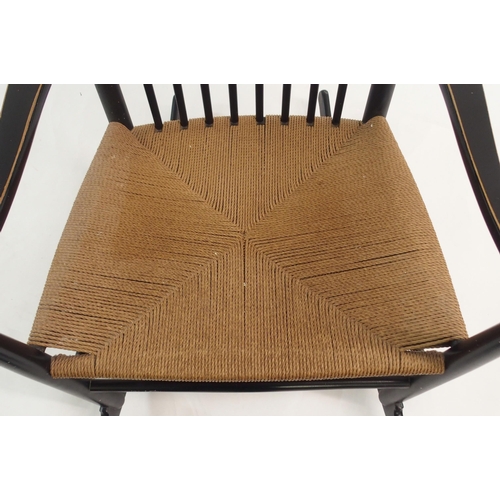 1142 - A HANS WEGNER BLACK ROCKING CHAIR