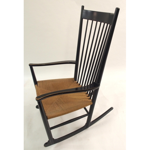 1142 - A HANS WEGNER BLACK ROCKING CHAIR