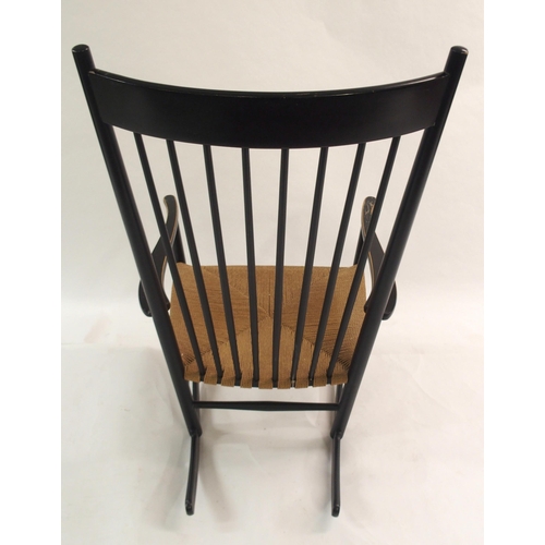 1142 - A HANS WEGNER BLACK ROCKING CHAIR