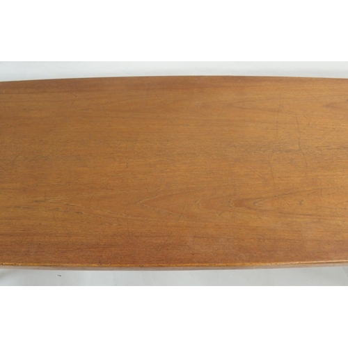 1143 - A KURT OSTERVIG MID-CENTURY TEAK SURFBOARD COFFEE TABLE