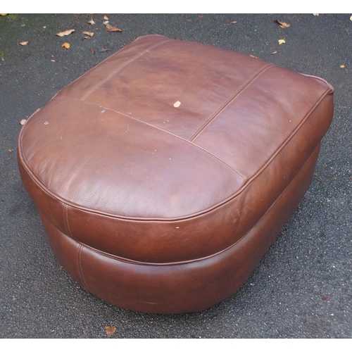 1144 - A DURESTA BROWN LEATHER THREE SEATER SOFA