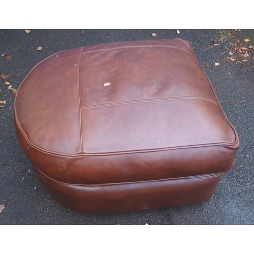 1144 - A DURESTA BROWN LEATHER THREE SEATER SOFA