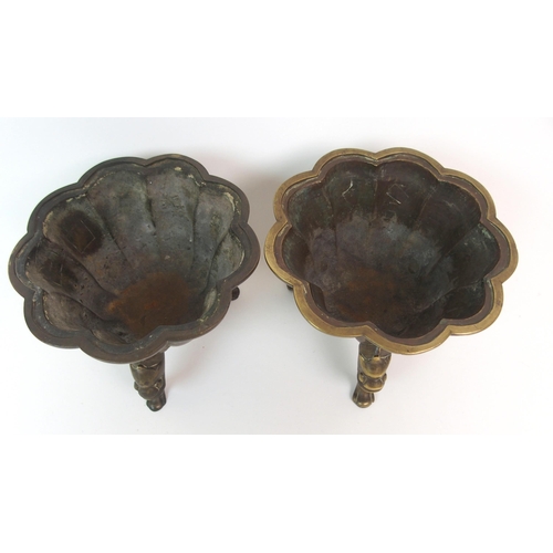 115 - A PAIR OF CHINESE BRONZE NONAGON SHAPED CENSERS