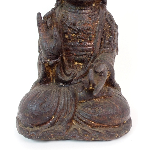 117 - A CHINESE BRONZE MODEL OF GUANYIN