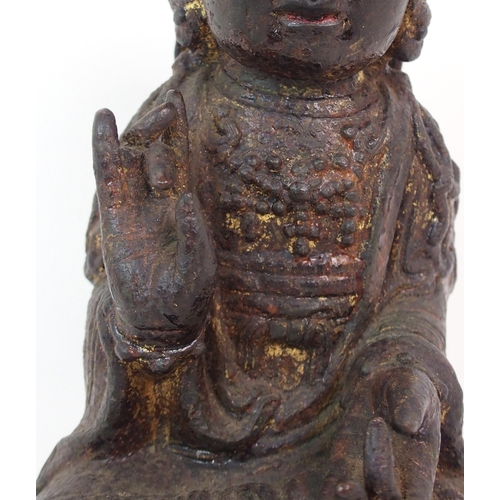 117 - A CHINESE BRONZE MODEL OF GUANYIN