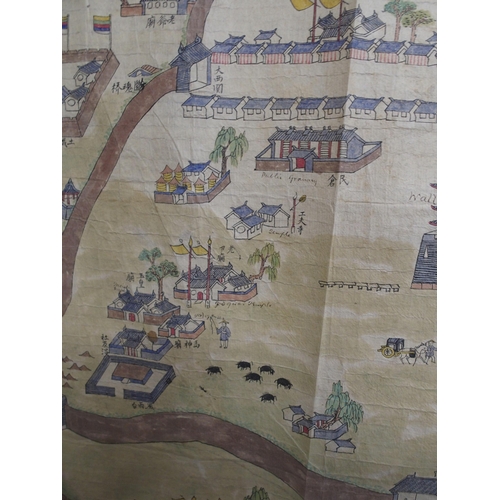 124 - A CHINESE HAND PRINTED MAP OF MUKDEN