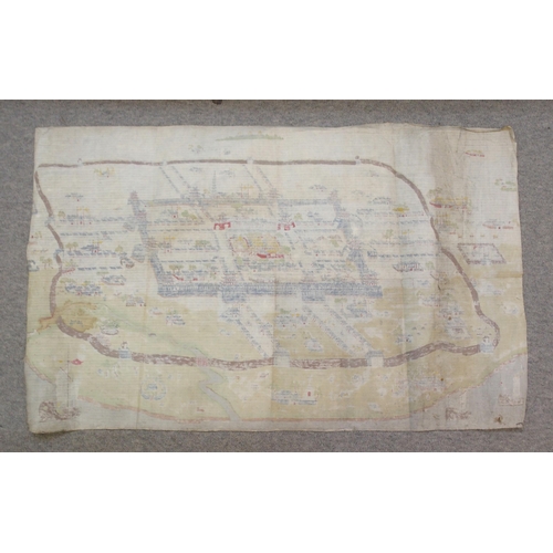 124 - A CHINESE HAND PRINTED MAP OF MUKDEN