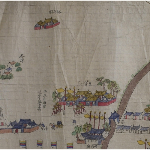 124 - A CHINESE HAND PRINTED MAP OF MUKDEN