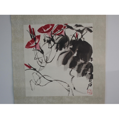 126 - A CHINESE SCROLL CALLIGRAPHY PAINTING