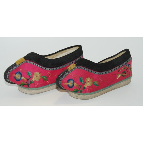 129 - SEVEN VARIOUS CHINESE SILK SHOES