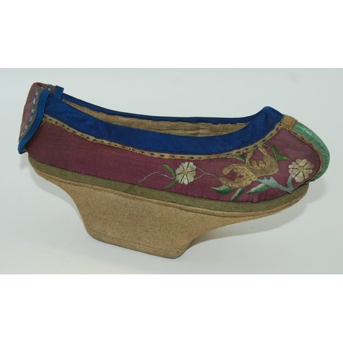 129 - SEVEN VARIOUS CHINESE SILK SHOES