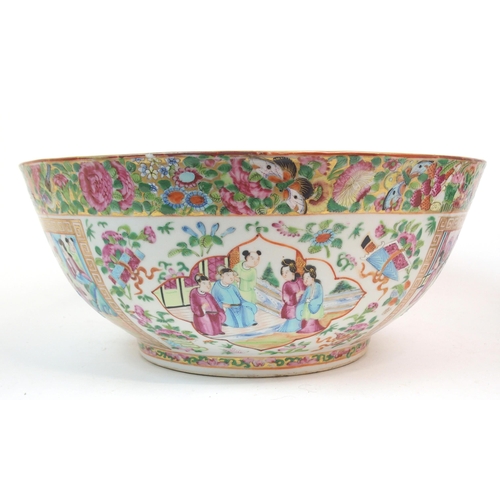 135 - A CANTON FAMILLE ROSE PUNCH BOWL