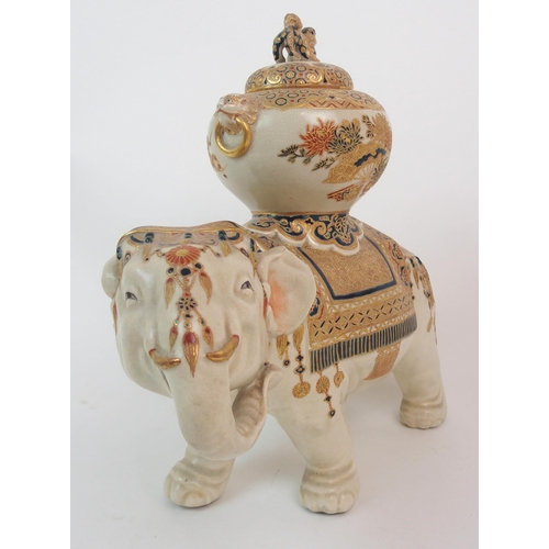 136 - A SATSUMA ELEPHANT CENSER