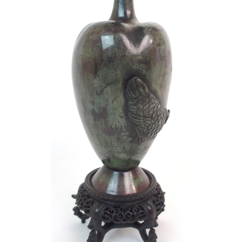 138 - A CHINESE BRONZE LOBED BALUSTER VASE