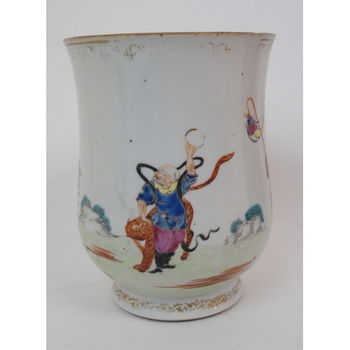 139 - A CHINESE EXPORT BALUSTER TANKARD