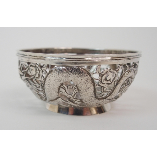 14 - A CHINESE SILVER PIERCED BOWL
