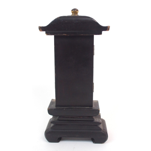 140 - A BLACK AND GILT LACQUERED TABLE SHRINE