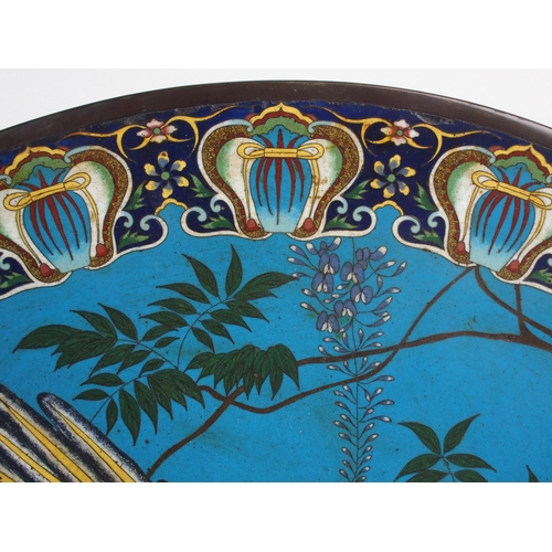 143 - A LARGE CLOISONNE CIRCULAR DISH