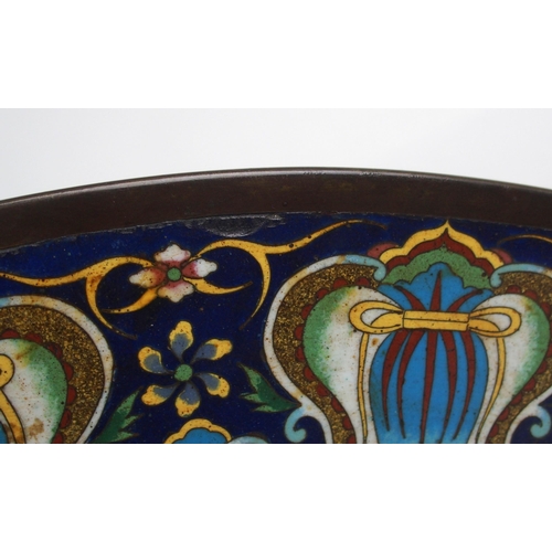 143 - A LARGE CLOISONNE CIRCULAR DISH