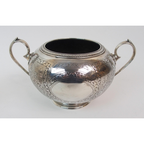 155 - *WITHDRWAN* A VICTORIAN THREE-PIECE SILVER TEA SERVICE