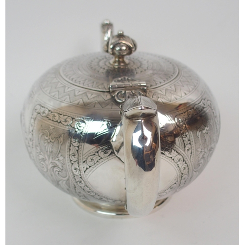 155 - *WITHDRWAN* A VICTORIAN THREE-PIECE SILVER TEA SERVICE