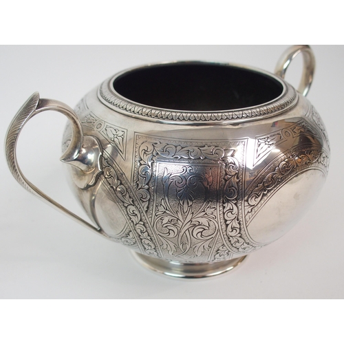 155 - *WITHDRWAN* A VICTORIAN THREE-PIECE SILVER TEA SERVICE