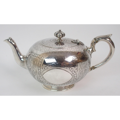 155 - *WITHDRWAN* A VICTORIAN THREE-PIECE SILVER TEA SERVICE