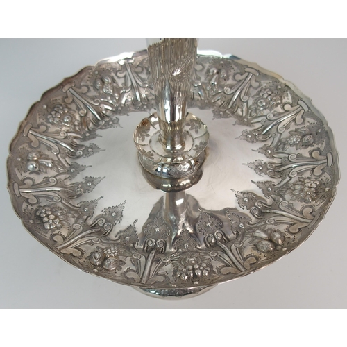 158 - A VICTORIAN SILVER EPERGNE