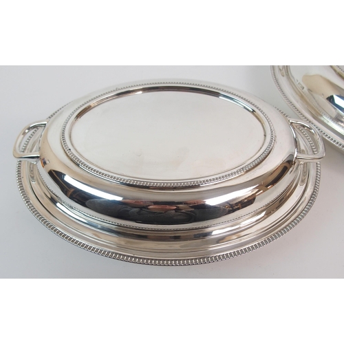 159 - A PAIR OF SILVER ENTREE DISHES AND COVERS