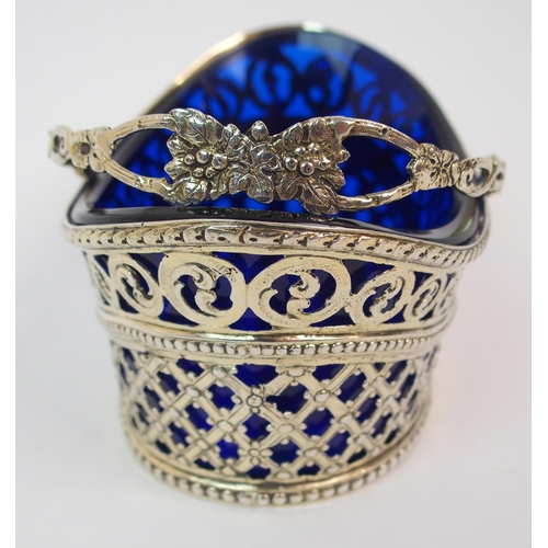 163 - A CONTINENTAL SILVER SUGAR BASKET