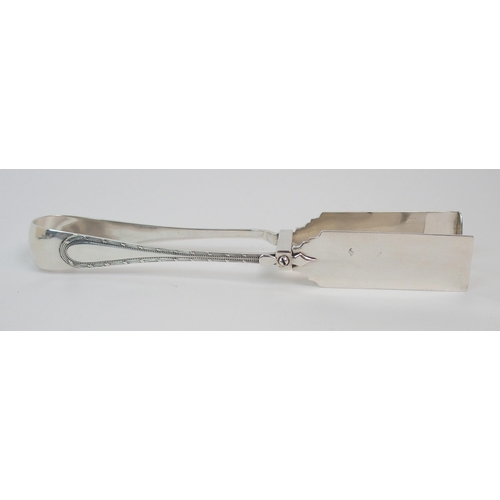 164 - A PAIR OF SILVER ASPARAGUS TONGS