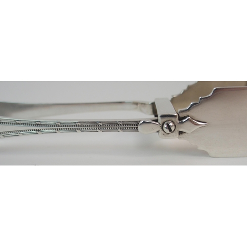 164 - A PAIR OF SILVER ASPARAGUS TONGS