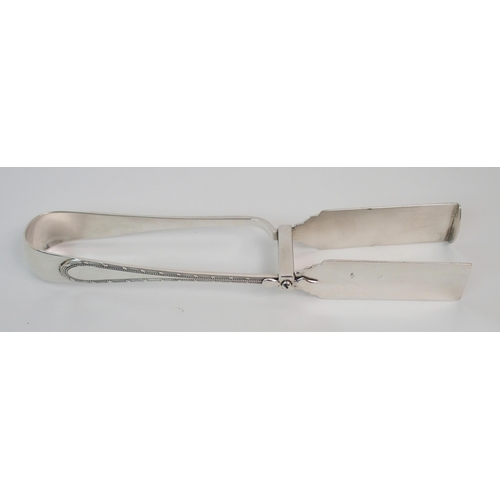 164 - A PAIR OF SILVER ASPARAGUS TONGS