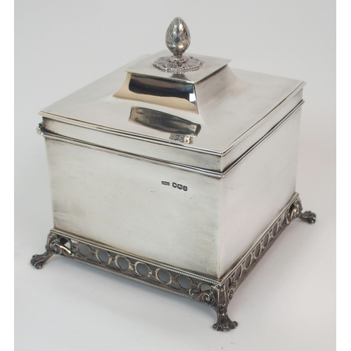 166 - A SILVER TEA CADDY