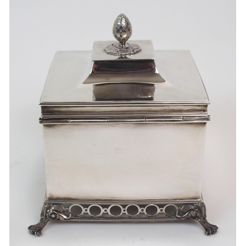 166 - A SILVER TEA CADDY